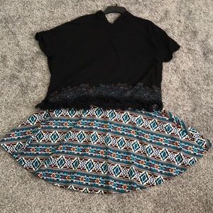 Olsenboye “Aztec” Skater Skirt and Hooded Top Set